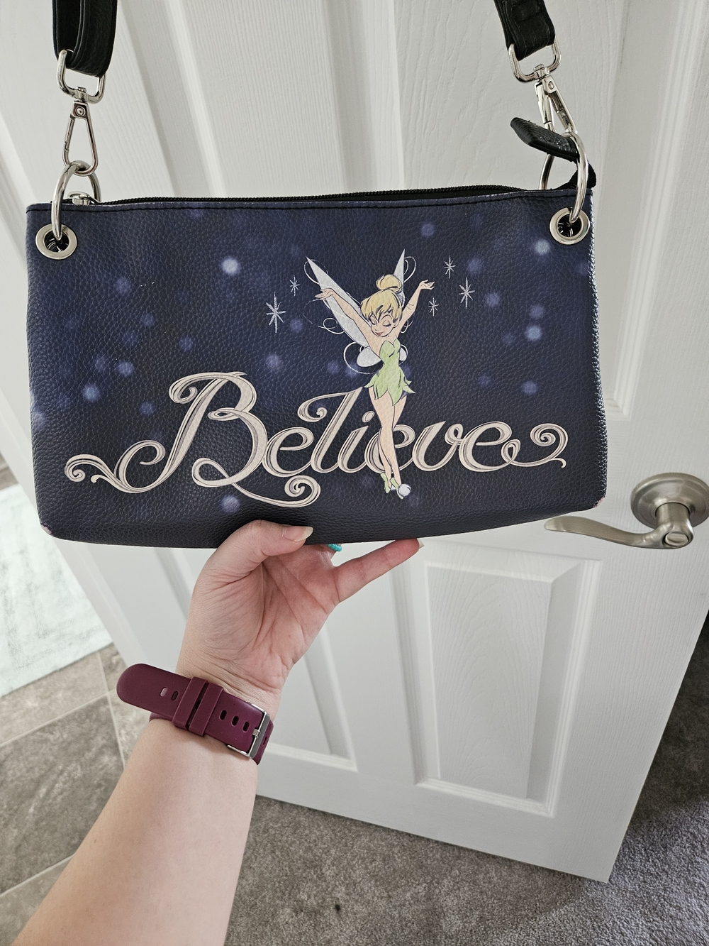 Disney Tinker Bell Crossbody Bag in Navy and Black - Picture 8 of 14